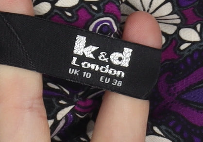 k & d London Multicoloured Shift Dress, UK 10, Short Sleeve