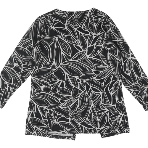 Viz-A-Viz Women's Black Cardigan 14/16 Geometric Print