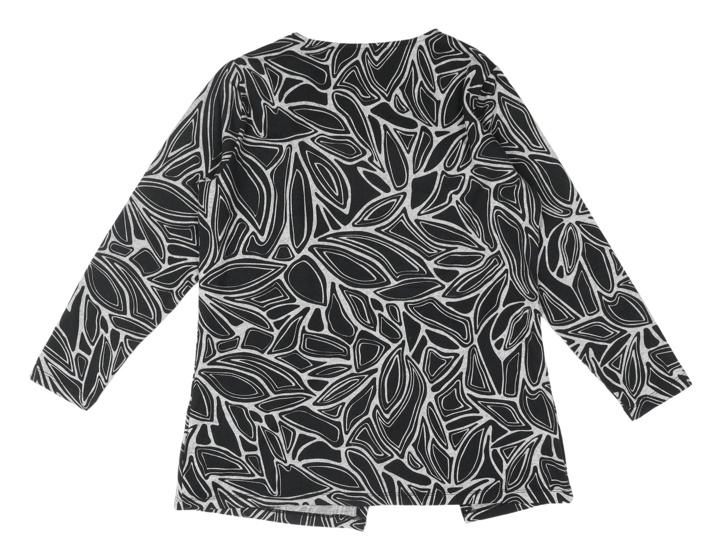 Viz-A-Viz Women's Black Cardigan 14/16 Geometric Print