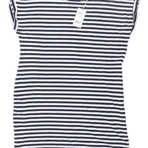 Next Women's White & Blue Striped T-Shirt Dress