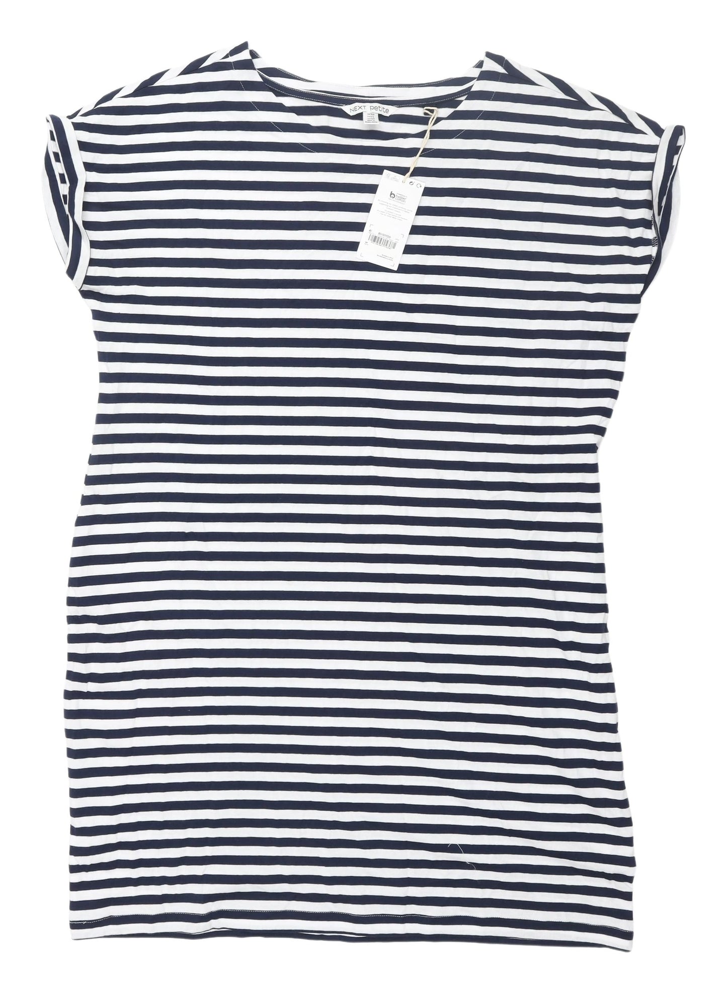 Next Women's White & Blue Striped T-Shirt Dress