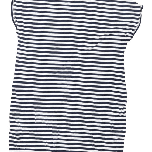 Next Women's White & Blue Striped T-Shirt Dress