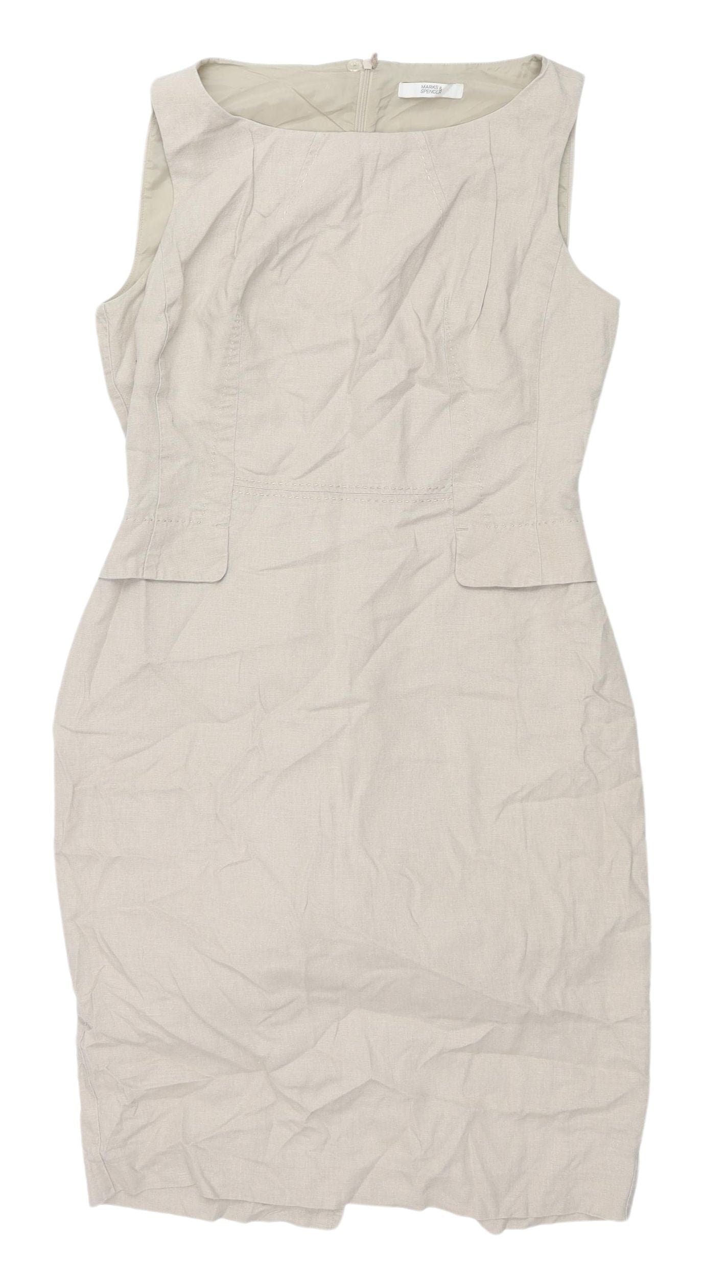 Marks and Spencer Beige Sheath Dress UK 10