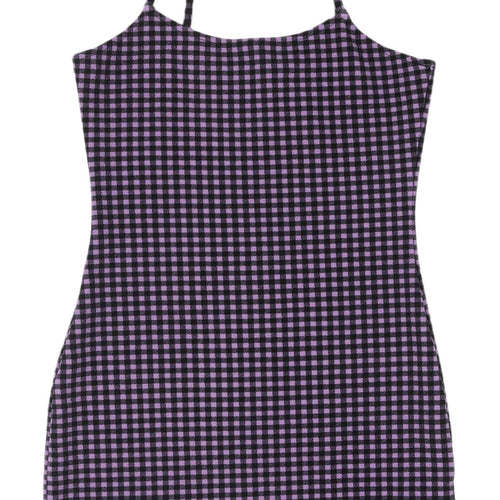 H&M Women’s Multicoloured Check Mini Slip Dress Size 8