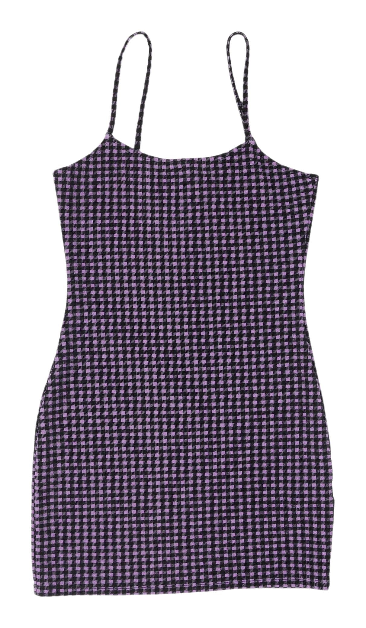 H&M Women’s Multicoloured Check Mini Slip Dress Size 8