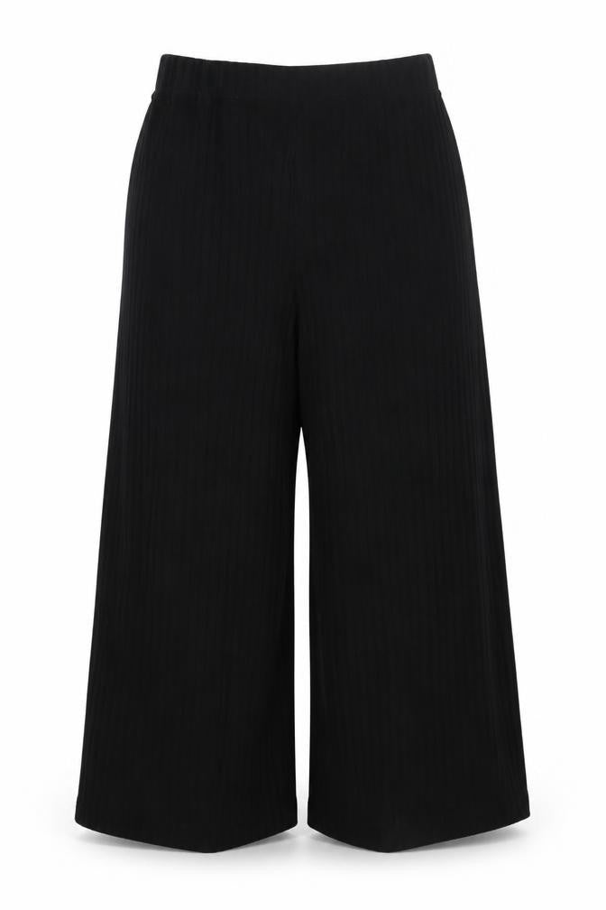 Front view of Loungewear Women's Black Trousers Wide-Leg 20