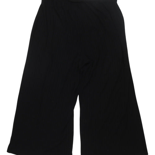 Loungewear Women's Black Trousers Wide-Leg 20