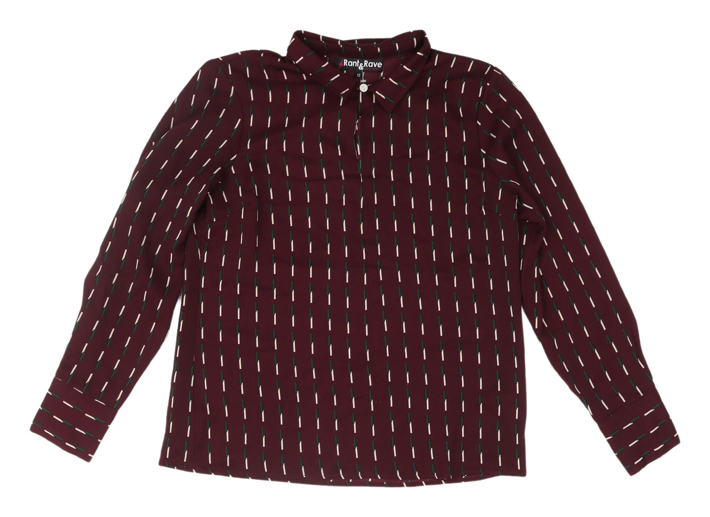 Rant & Rave Women's Red Geometric Blouse Size 12