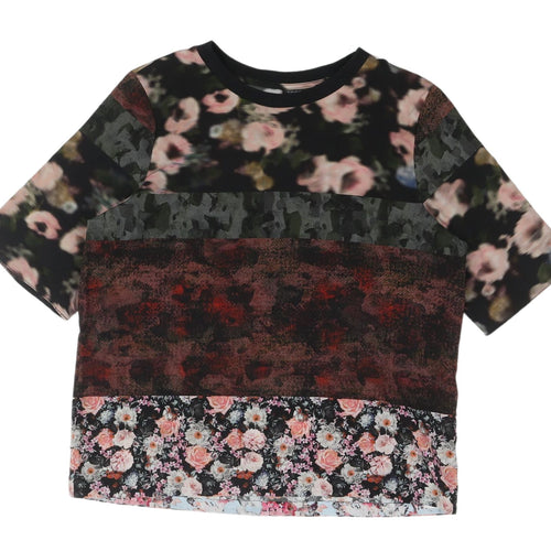 Topshop Multicoloured Floral Women's T-Shirt, Size 6, Spring