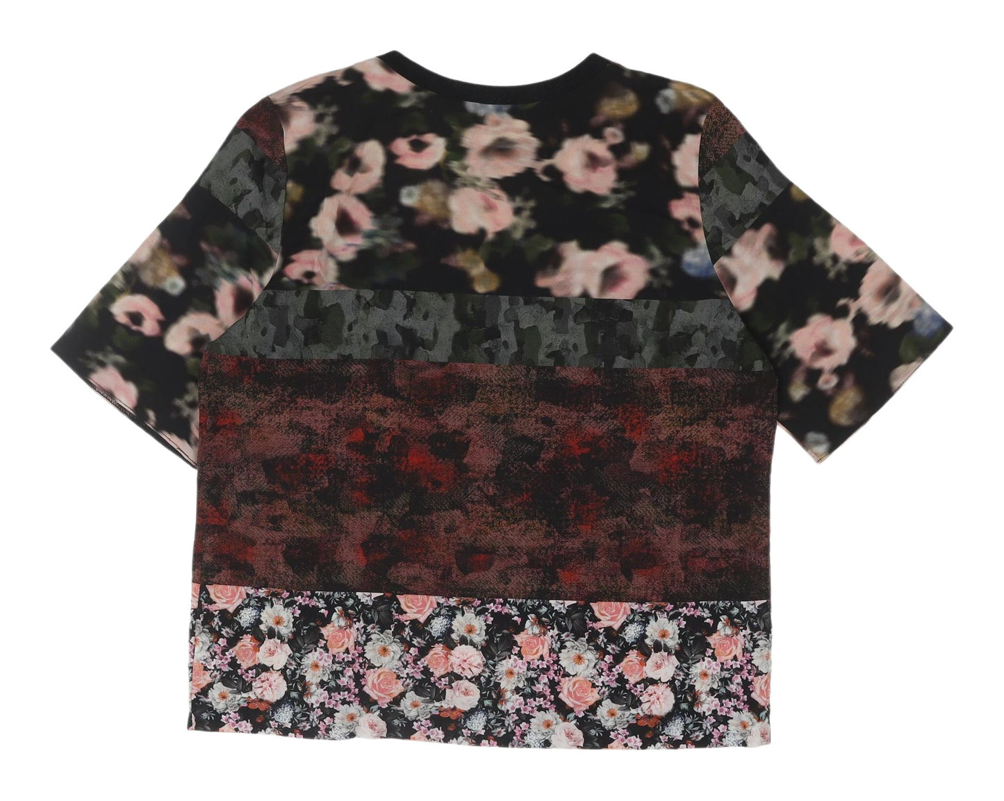 Topshop Multicoloured Floral Women's T-Shirt, Size 6, Spring