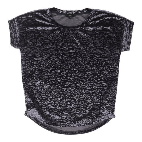 Next Women's Black Animal Print Velvet T-Shirt