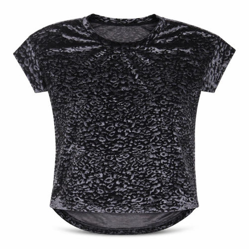 Next Women's Black Animal Print Velvet T-Shirt