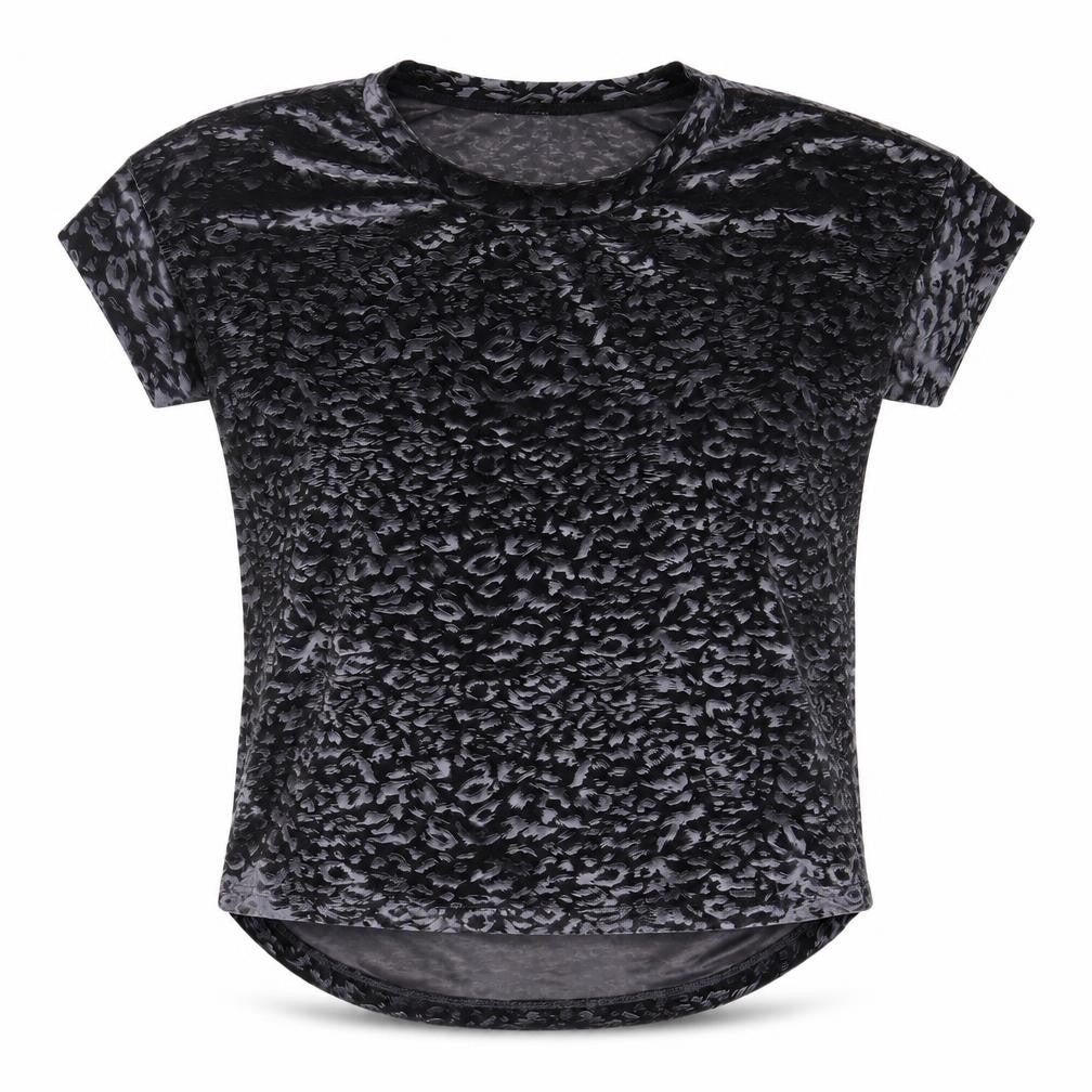 Next Women's Black Animal Print Velvet T-Shirt