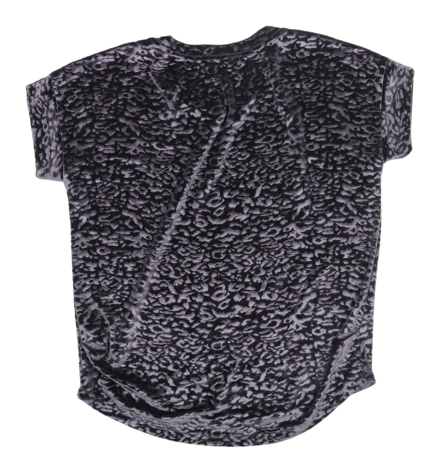 Next Women's Black Animal Print Velvet T-Shirt