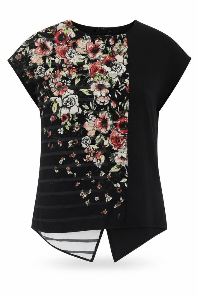 Front view of Next Women's Floral Black Blouse, size 10