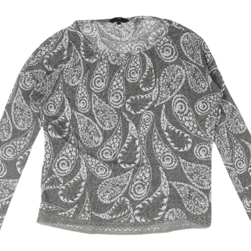 Next Women's Grey Paisley Pullover Jumper Size 8
