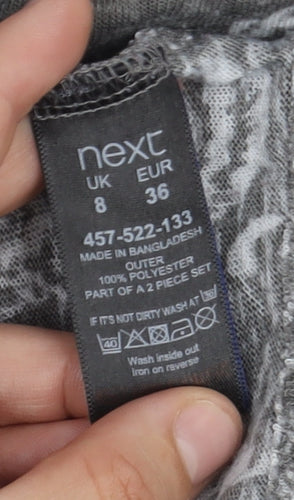 Next Women's Grey Paisley Pullover Jumper Size 8