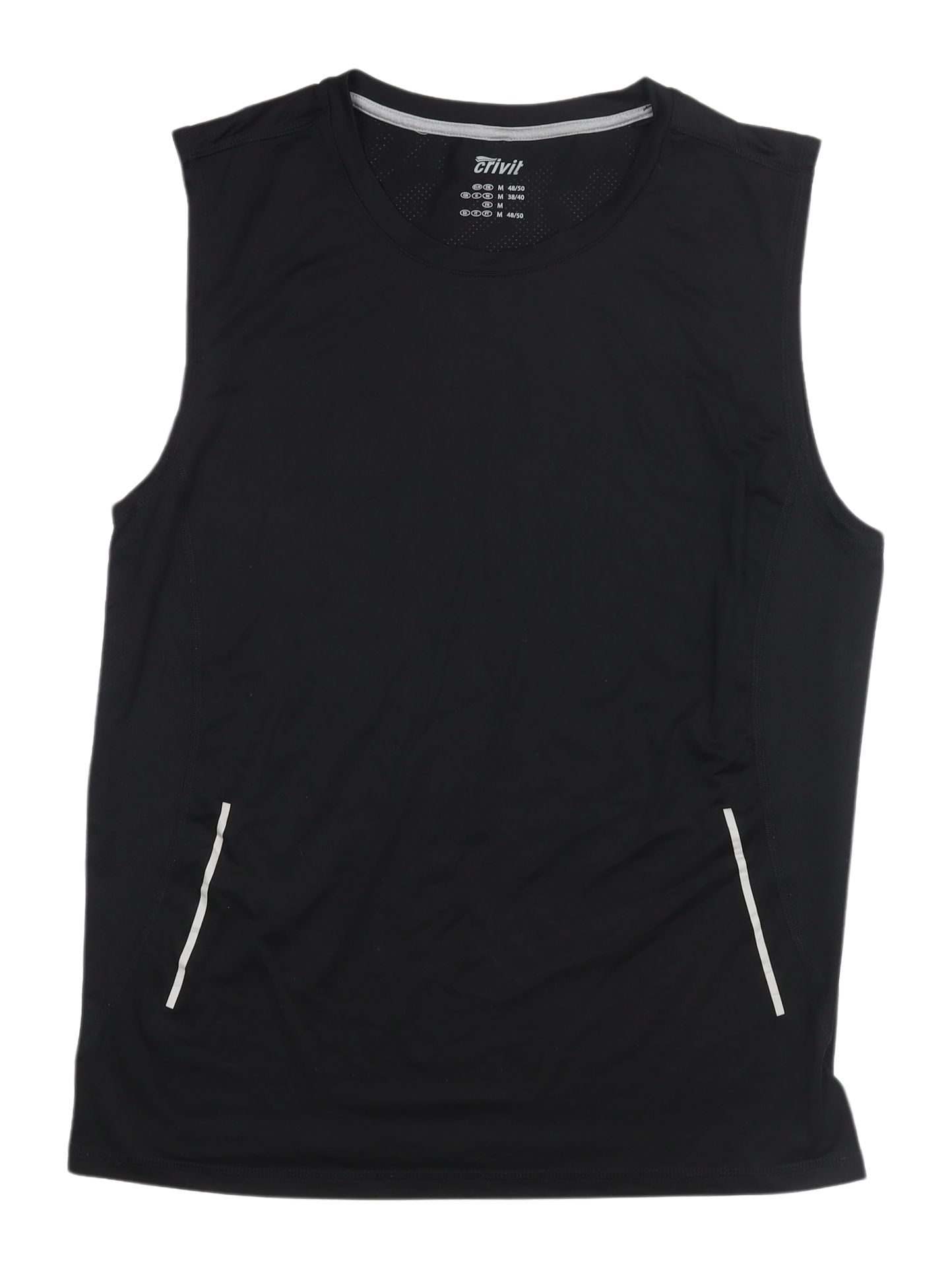 Crivit Men's Black Athletic Tank Top, M, Breathable Gym Wear