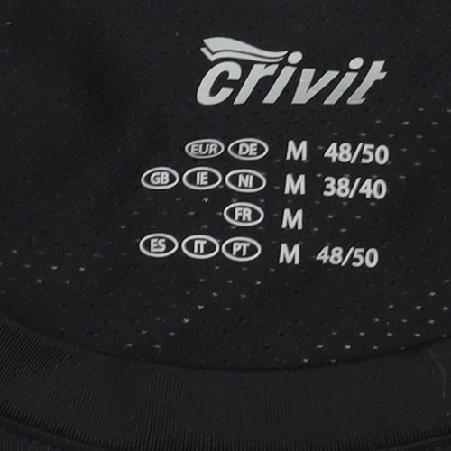 Crivit Men's Black Athletic Tank Top, M, Breathable Gym Wear