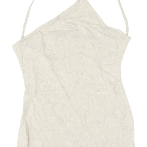 PrettyLittleThing White Slip Dress - Size 6