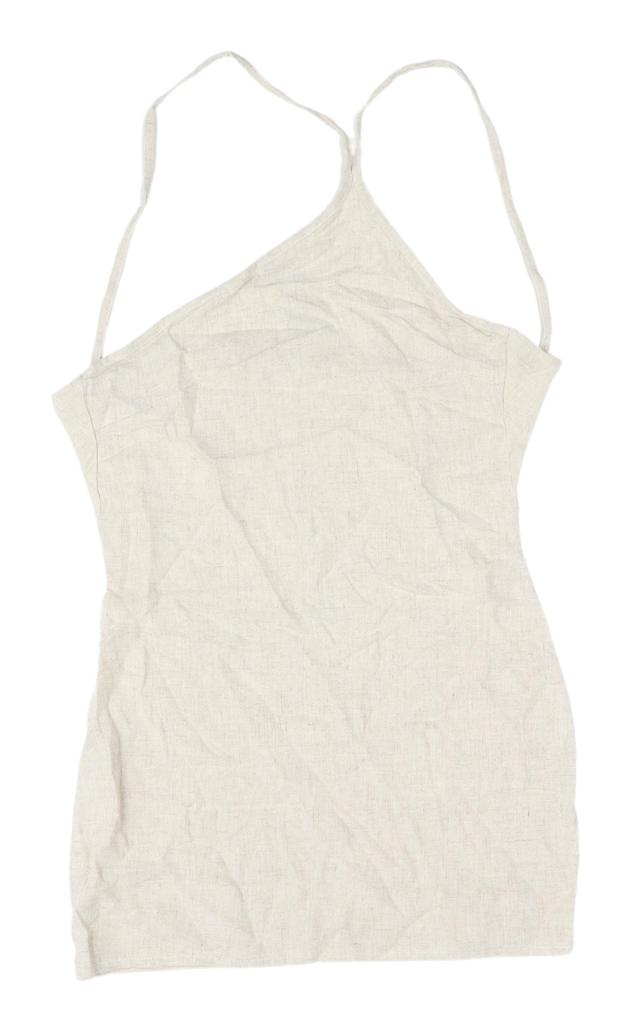 PrettyLittleThing White Slip Dress - Size 6