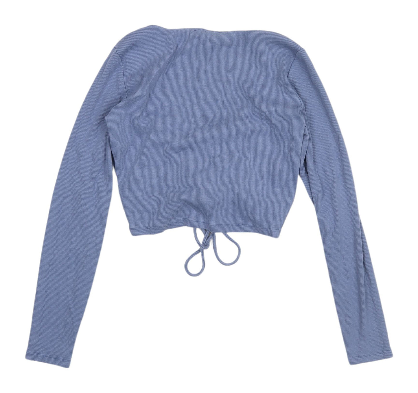 Zara Women's Blue Cropped Blouse - Size L