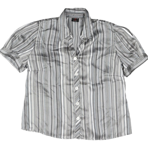 JF by Javid Women's Grey Striped Blouse Size 20