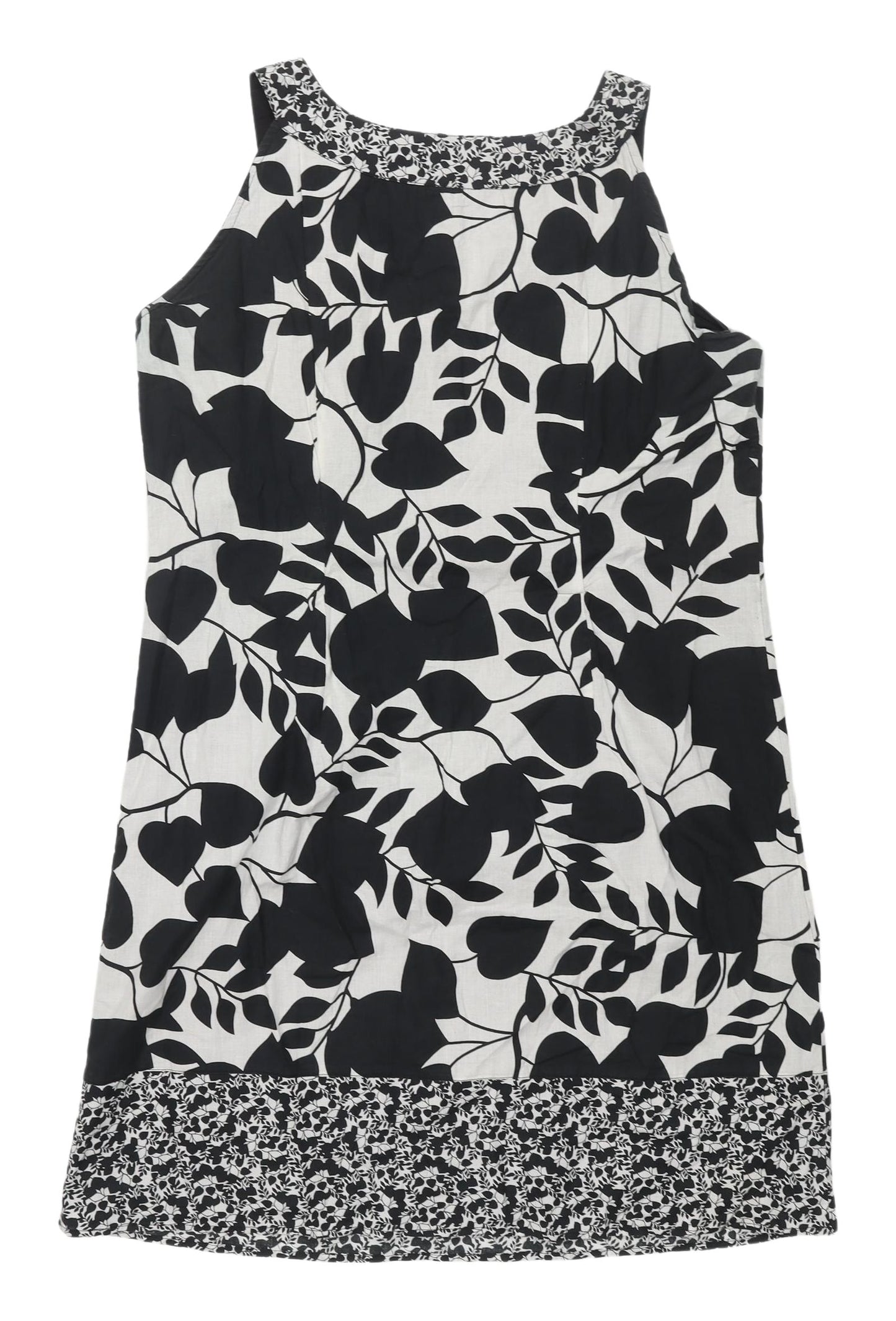 Promod Women's Black Beaded Floral Shift Dress Size 12