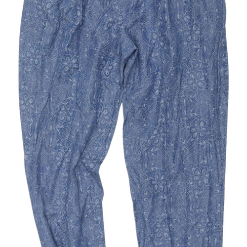 Tu Women’s Blue Cuffed Floral Jeans Size 12