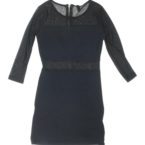 H&M Women's Black Bodycon Mini Dress Size 8