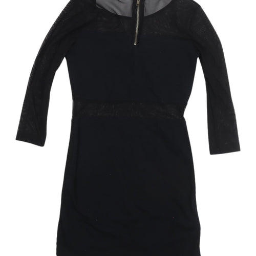 H&M Women's Black Bodycon Mini Dress Size 8