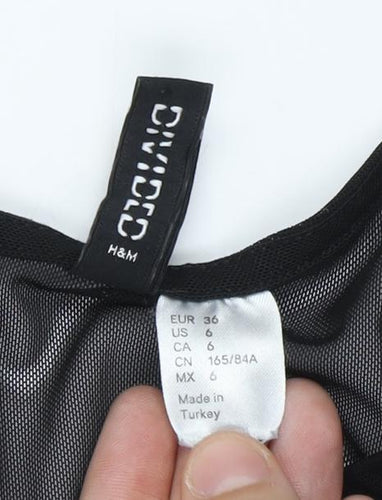 H&M Women's Black Bodycon Mini Dress Size 8