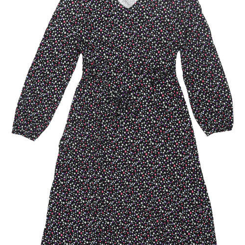 Marks and Spencer Women's Black Star Long Sleeve Wrap Dress