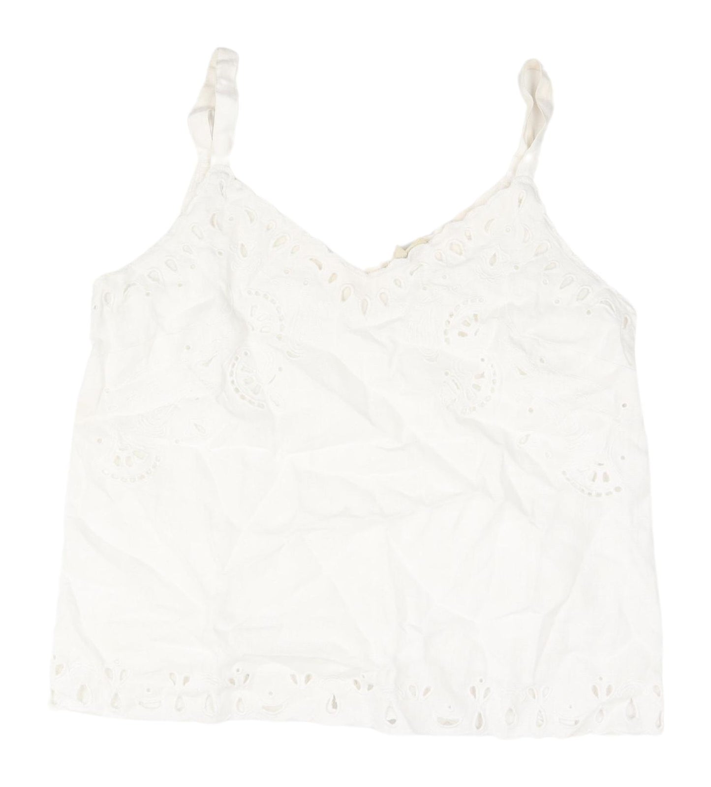 Phase Eight Women's White Linen Camisole Tank Top Size 12