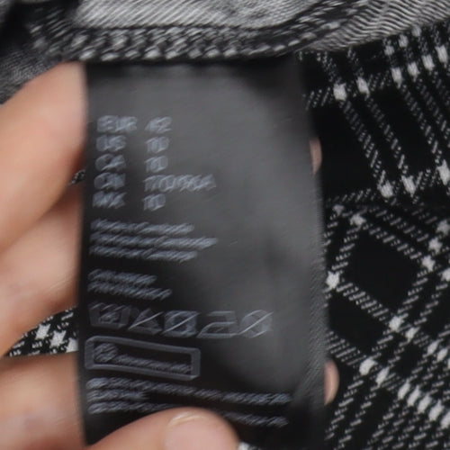 H&M Women's Black Plaid Pinafore Dress Size 14
