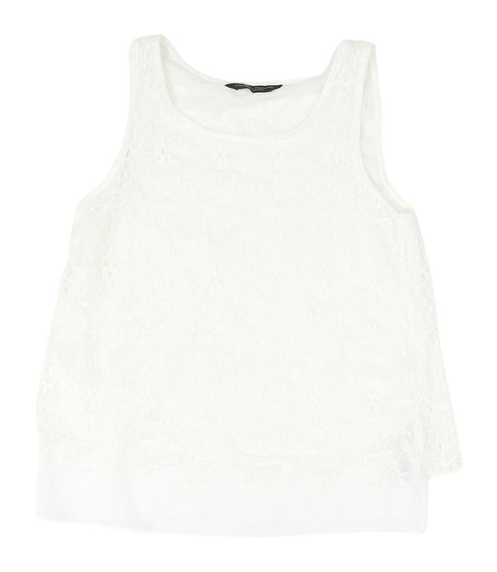 Dorothy Perkins Women's White Lace Tank Top Size 10