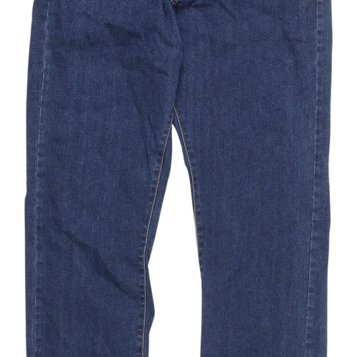 Marks and Spencer Men's Blue Regular Fit Straight Jeans