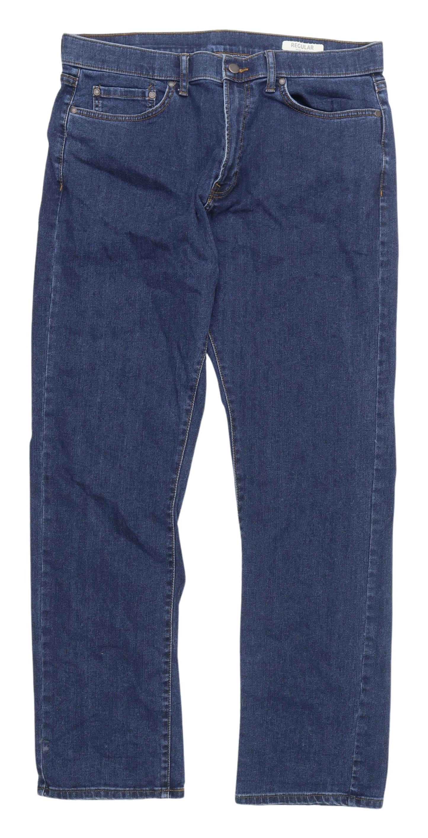 Marks and Spencer Men's Blue Regular Fit Straight Jeans