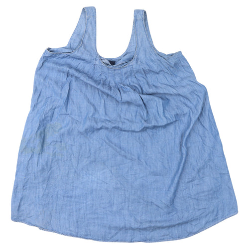 GAP Women's Blue XL Sleeveless Chambray Shift Dress