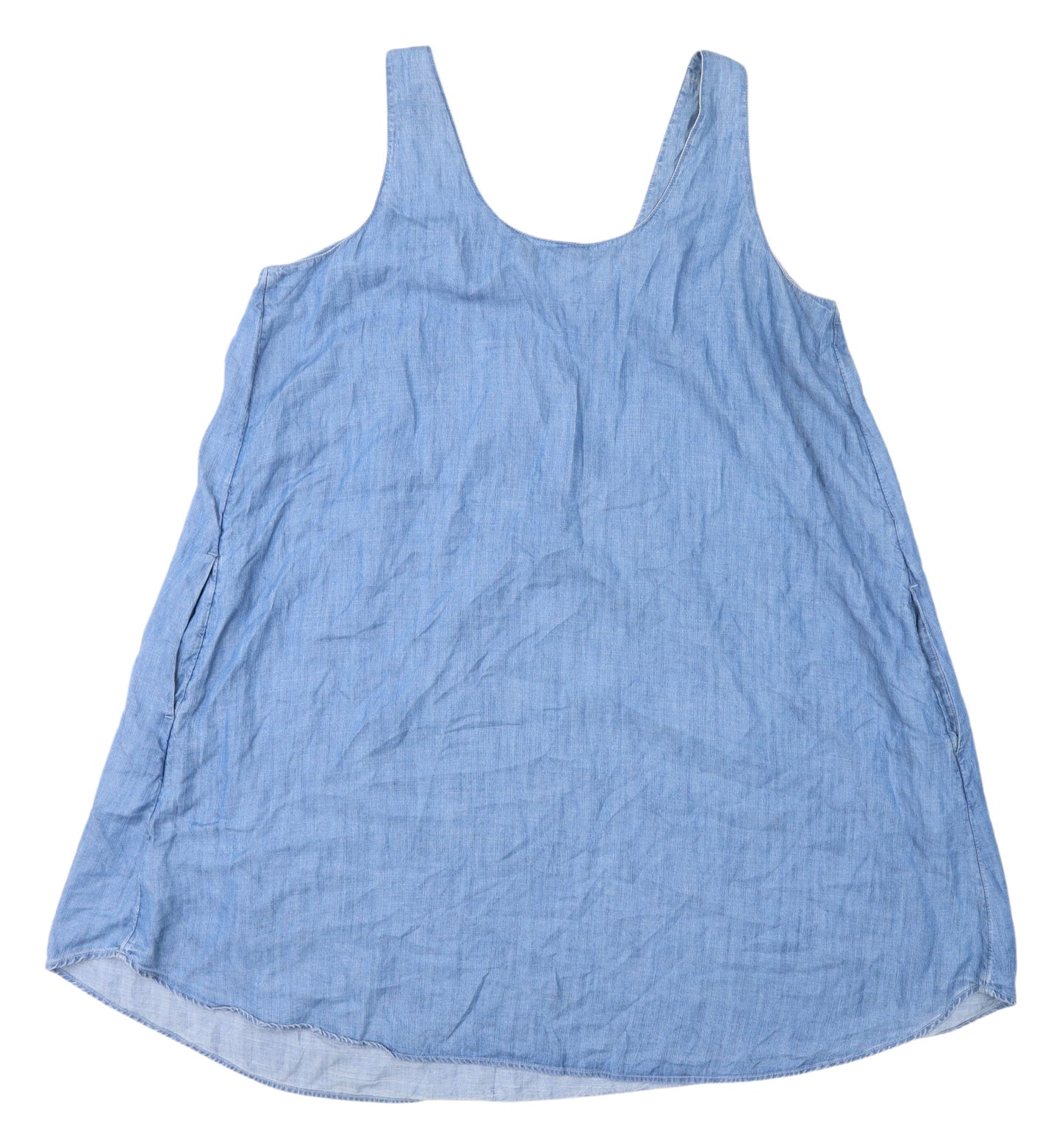 GAP Women's Blue XL Sleeveless Chambray Shift Dress