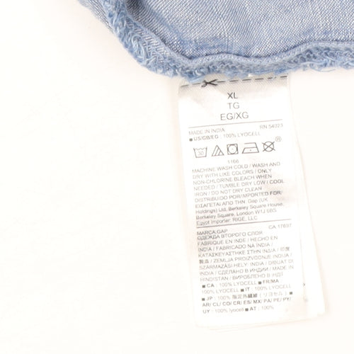 GAP Women's Blue XL Sleeveless Chambray Shift Dress