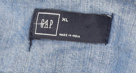 GAP Women's Blue XL Sleeveless Chambray Shift Dress