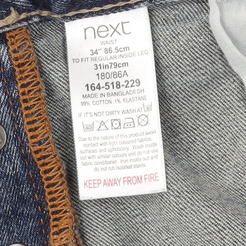 Next Men's Medium Blue Straight Leg Jeans