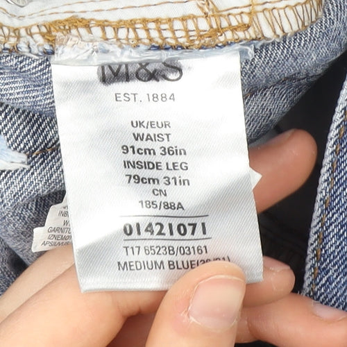 Marks & Spencer Men's Blue Straight-Leg Jeans