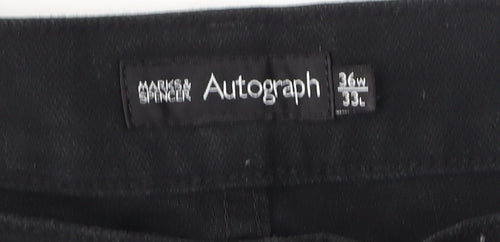 Marks and Spencer Men's Black Straight Jeans - Size 36W