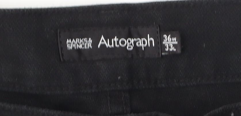 Marks and Spencer Men's Black Straight Jeans - Size 36W