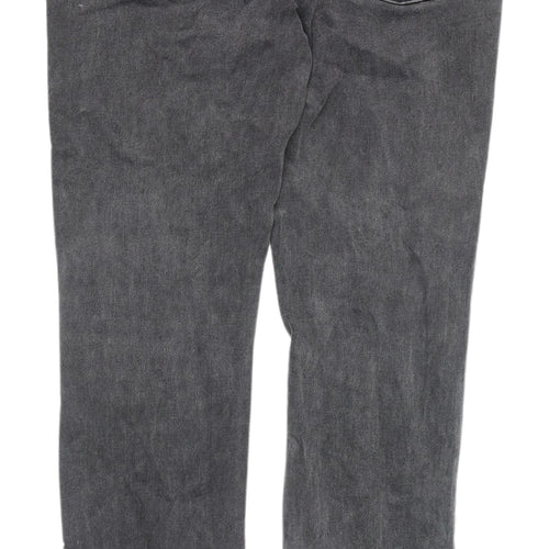 RVCA Men’s Grey Straight Jeans - Size 10, Charcoal Wash