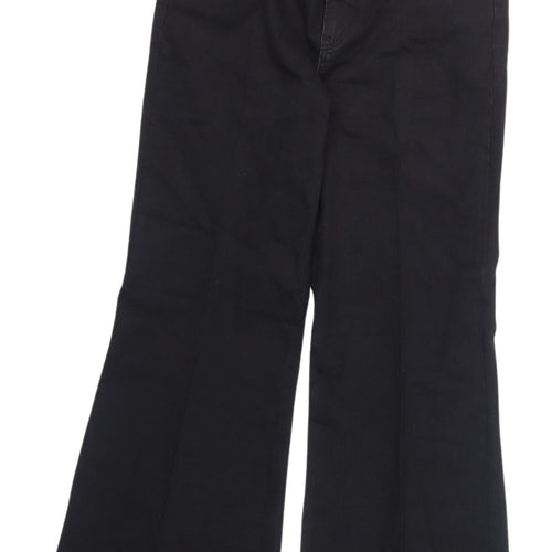 Marks and Spencer Women's Black Wide-Leg Jeans Size 14