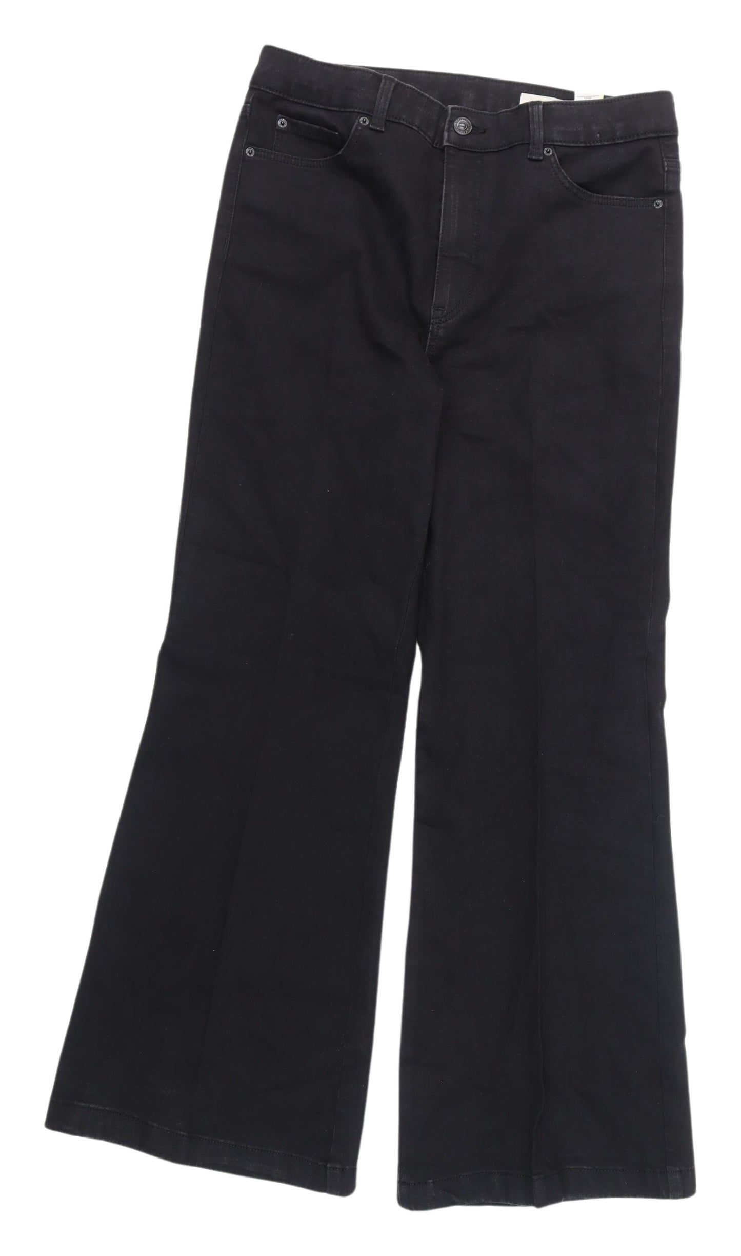 Marks and Spencer Women's Black Wide-Leg Jeans Size 14