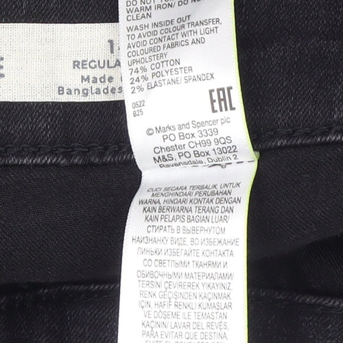 Marks and Spencer Women's Black Wide-Leg Jeans Size 14